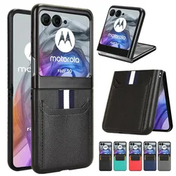PU Leather Case for Motorola Razr 70 60 50 40 Ultra Moto Razr+ Plus 2026 2025 2024 Cover Card Slots Lightweight Coque Fundas