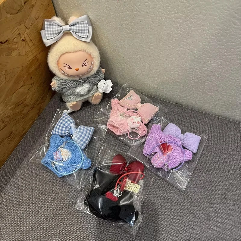 For Labubu First and Second Generation Baby Clothes Labubu Party Doll Fashion Outfit - Overalls Cute Labubu Doll Clothing