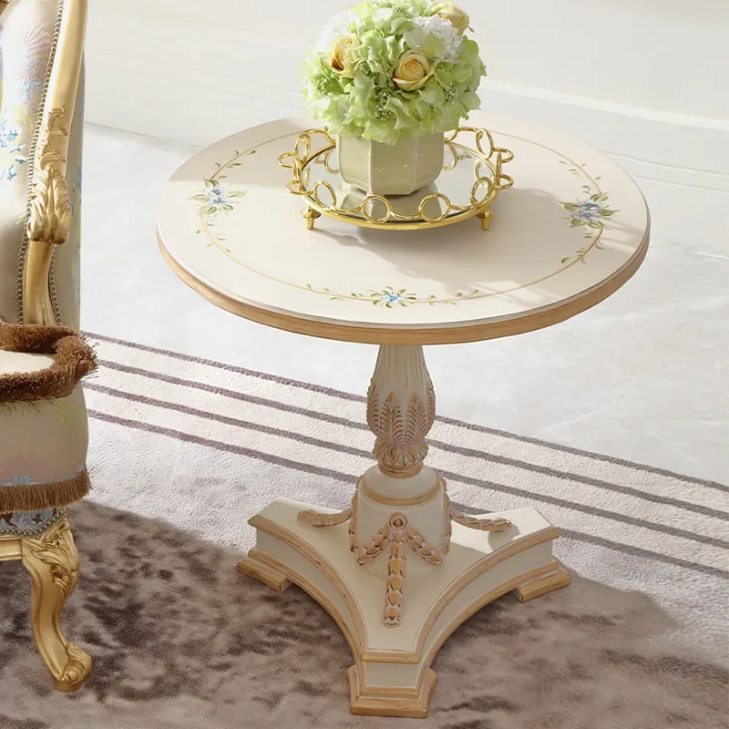 High-end French retro casual several luxury European villas living room furniture solid wood table corner several round several