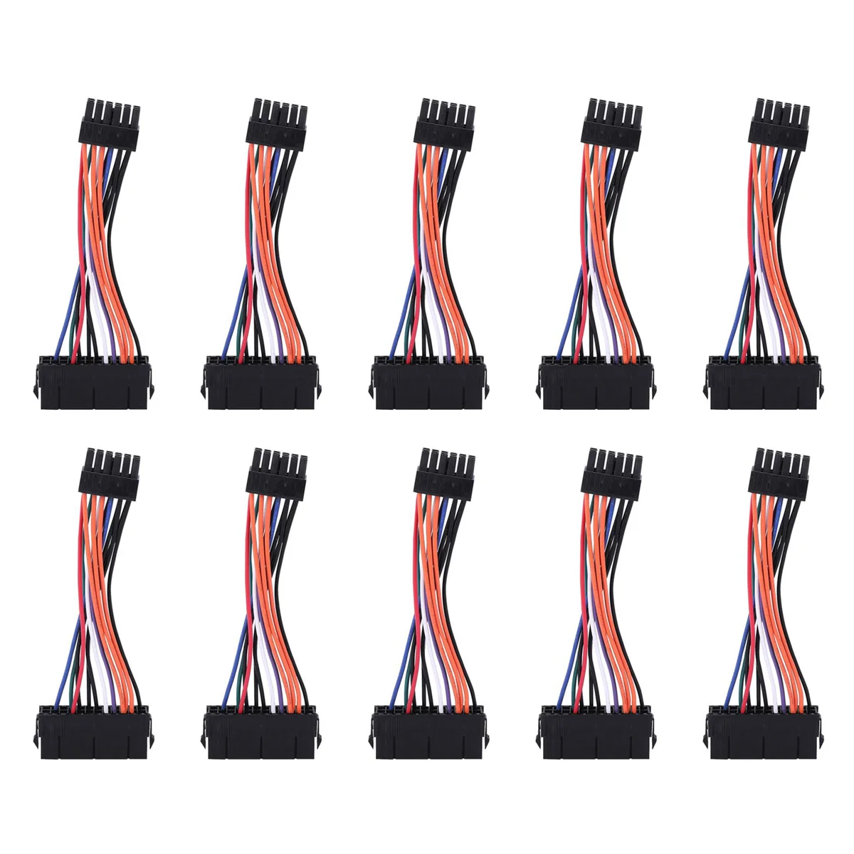 

10X PSU ATX 24Pin Female to 12Pin Male Power Supply Sleeved Cable Cord 18AWG Wire for Q87H3-AM Q87H3 Motherboard