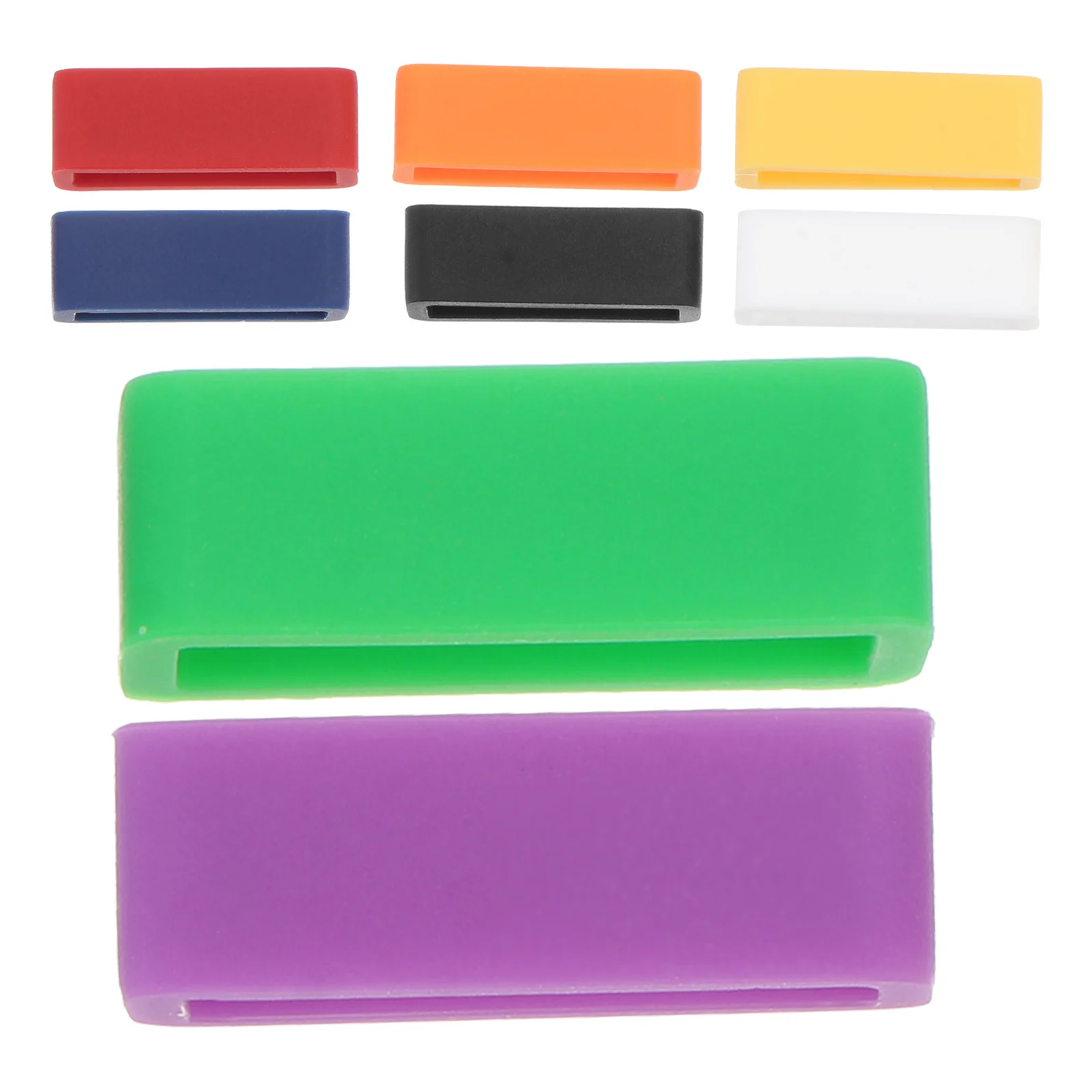 8 قطعة أجزاء حزام الساعات السيليكون المضادة للسقوط مشبك حلقة لينة مريحة دائم العملي متعدد الألوان المضادة للسقوط مشبك حلقة