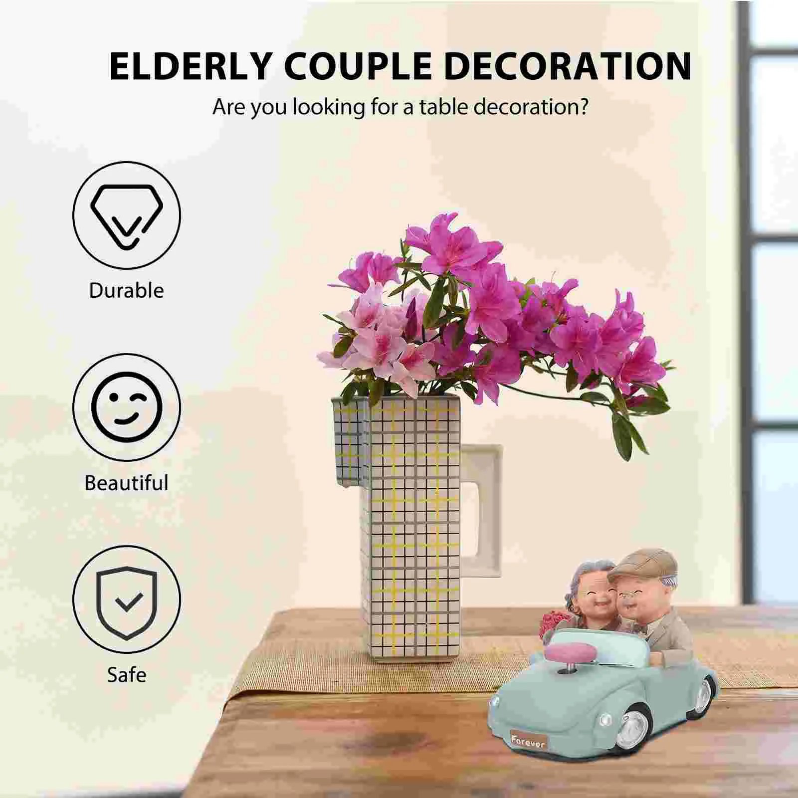 Resin Couple Decoration Elderly Figurines Craft Valentines Day Gift Mom Sculpture Ornament Bride Christmas