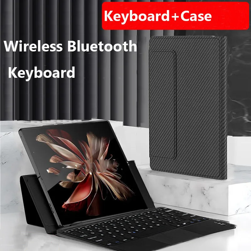 

Bluetooth Wireless Keyboard Leather Case for OPPO Find N3 for OnePlus Open for OPPO FindN2 N Touchpad Trackpad Keyboard Cover