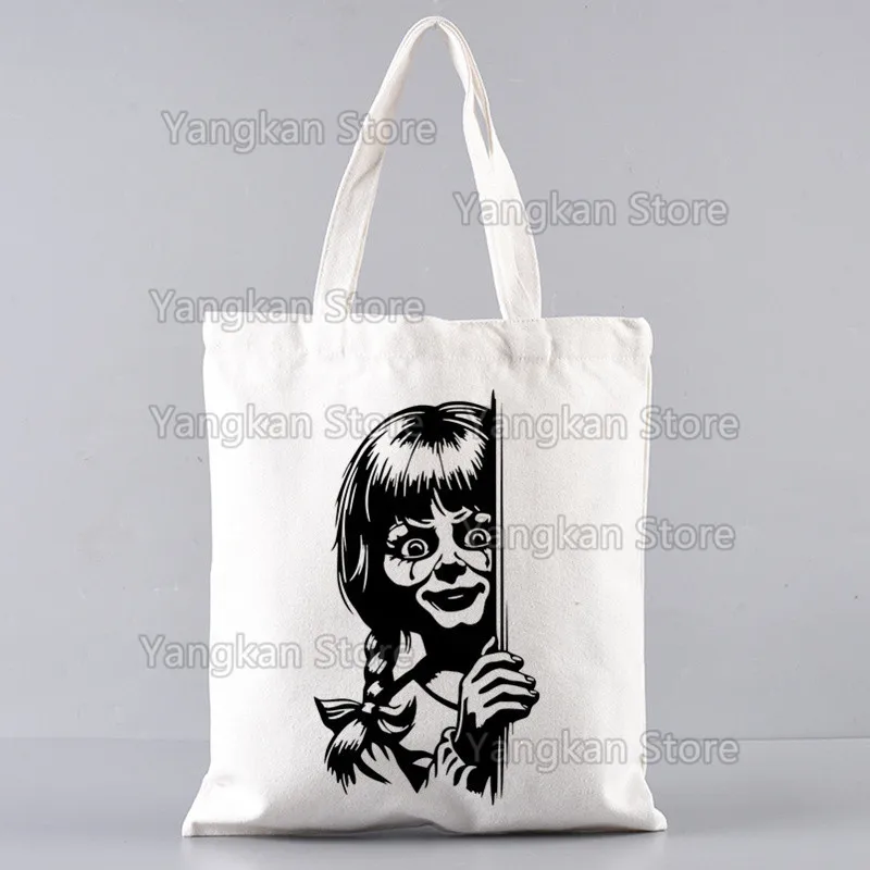 حقائب اليد أنابيل المخصصة قماش حمل حقيبة الاستخدام اليومي قابلة لإعادة الاستخدام حقيبة تسوق عادية للسفر #4