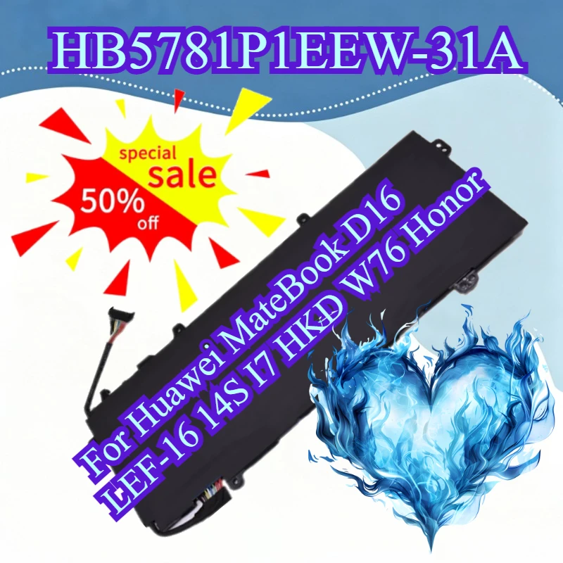 

60Wh Laptop Battery HB5781P1EEW-31A HB5881P1EEW-31A HB5781P1EEW-31C For Huawei MateBook D16 LEF-16 14S I7 HKD W76 Honor