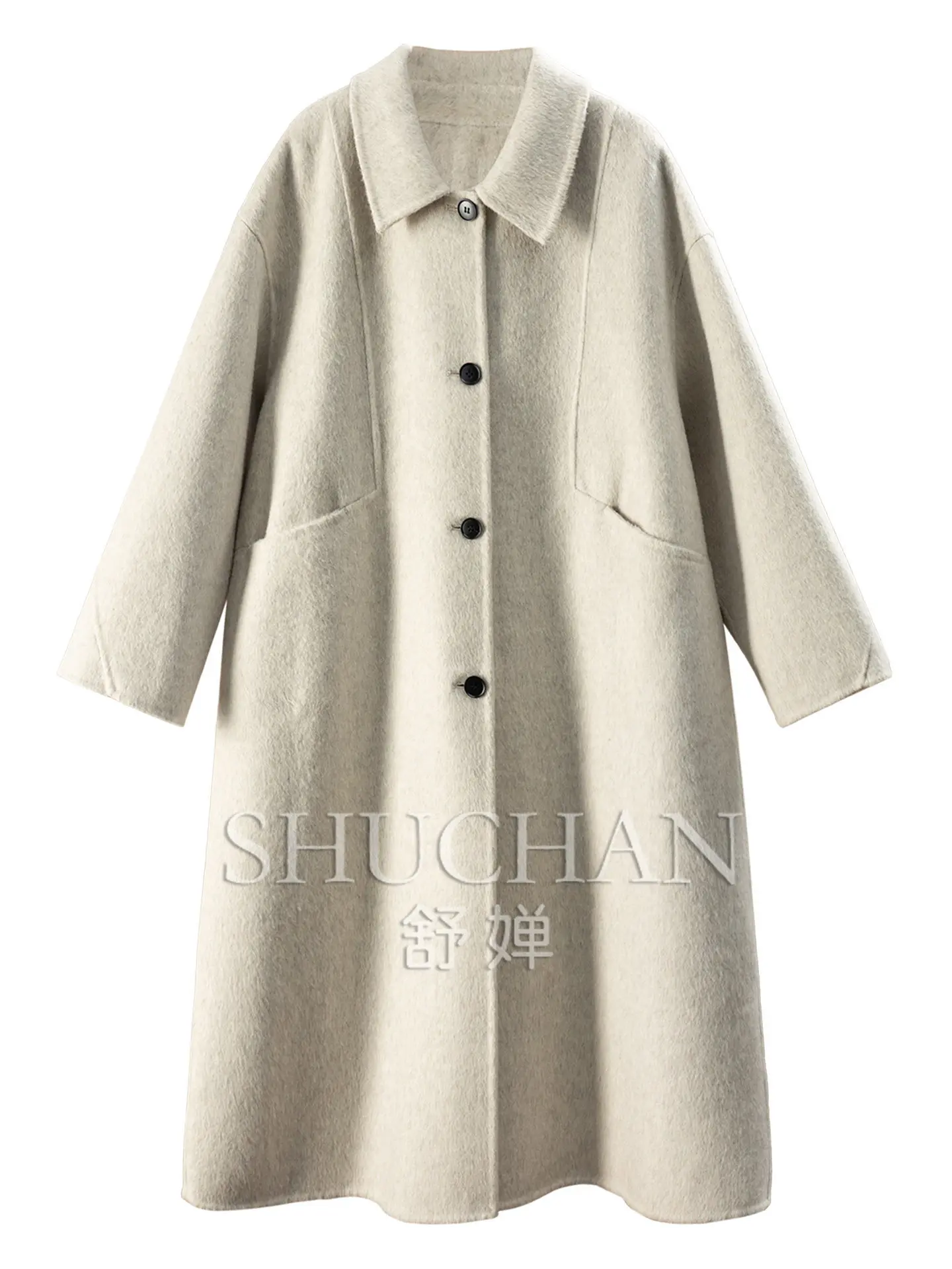 2026 New Coat Winter Simple Exquisite Handmade Double-sided Wool Medium-length Coat Jacket Women's 57G9