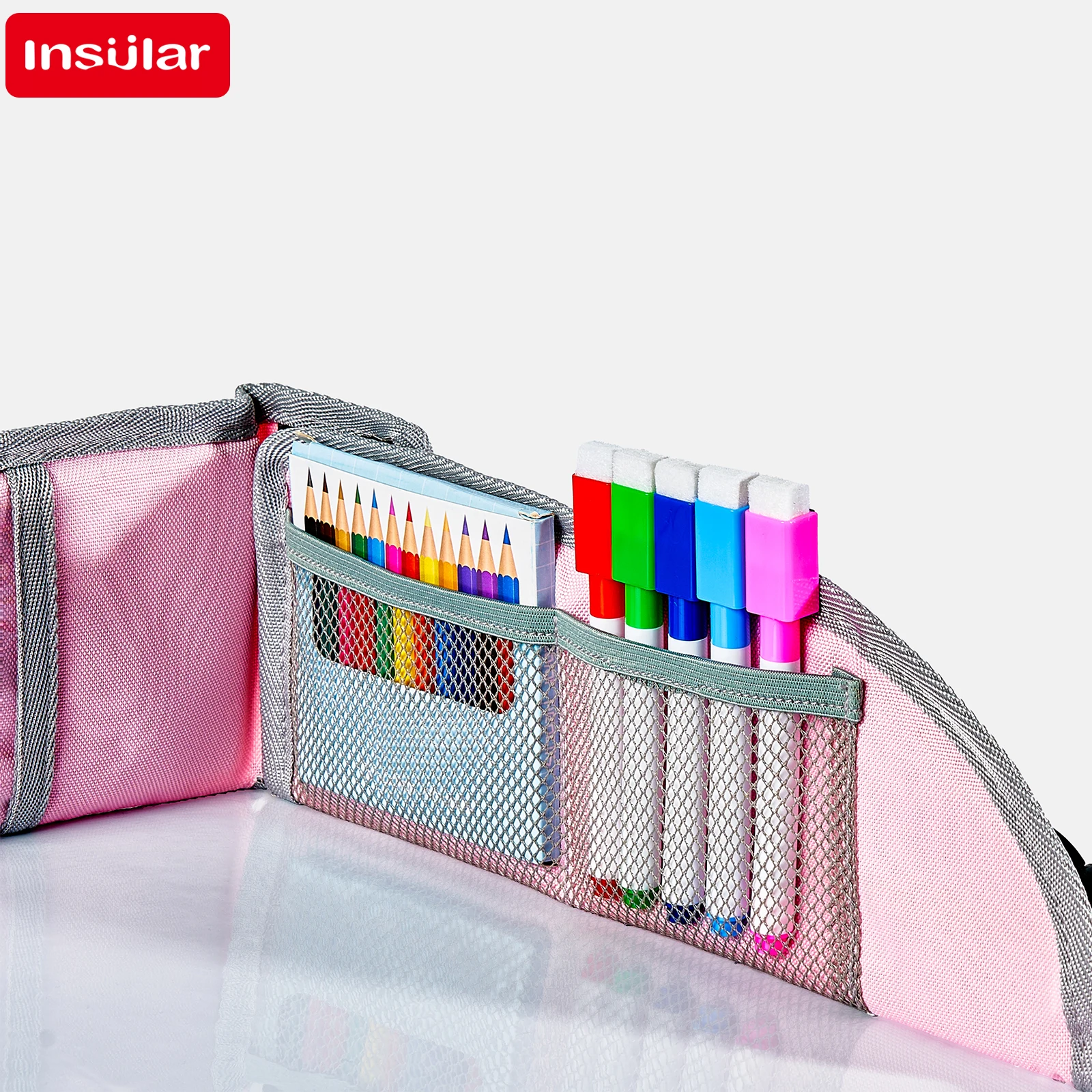 INSULAR กระดานวาดภาพเด็กรถสไตล์ถาดไวท์บอร์ดมัลติฟังก์ชั่แบบพกพาเดินทาง Palette สีแท็บเล็ตง่ายต่อการเช็ด