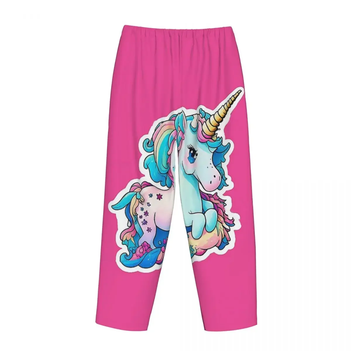 Custom Cute Colourful Unicorn 5 Women Pajama Pants Lounge Sleep Sleepwear Bottoms with Pockets