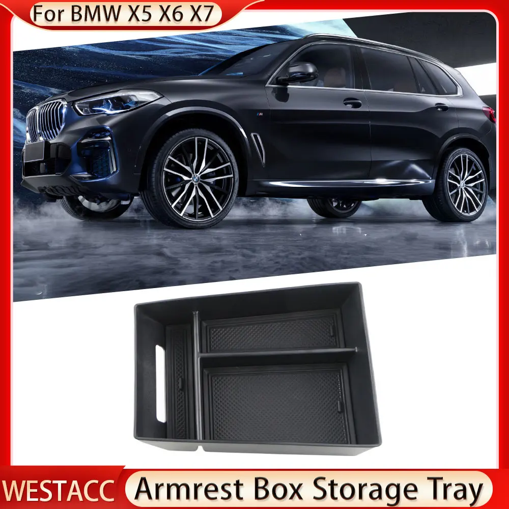

For BMW X5 G05 X6 G06 X7 G07 2019 - 2023 Armrest Storage Box Tray Organizer Central Console Stowing Case Interior Accessories