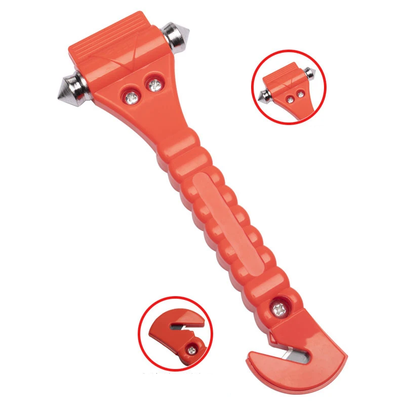 1PC  Reflective Dual-sided Hammer Multi-function Safety Hammer For Public Buses Long-distance Buses Car Rescue Hand Tools