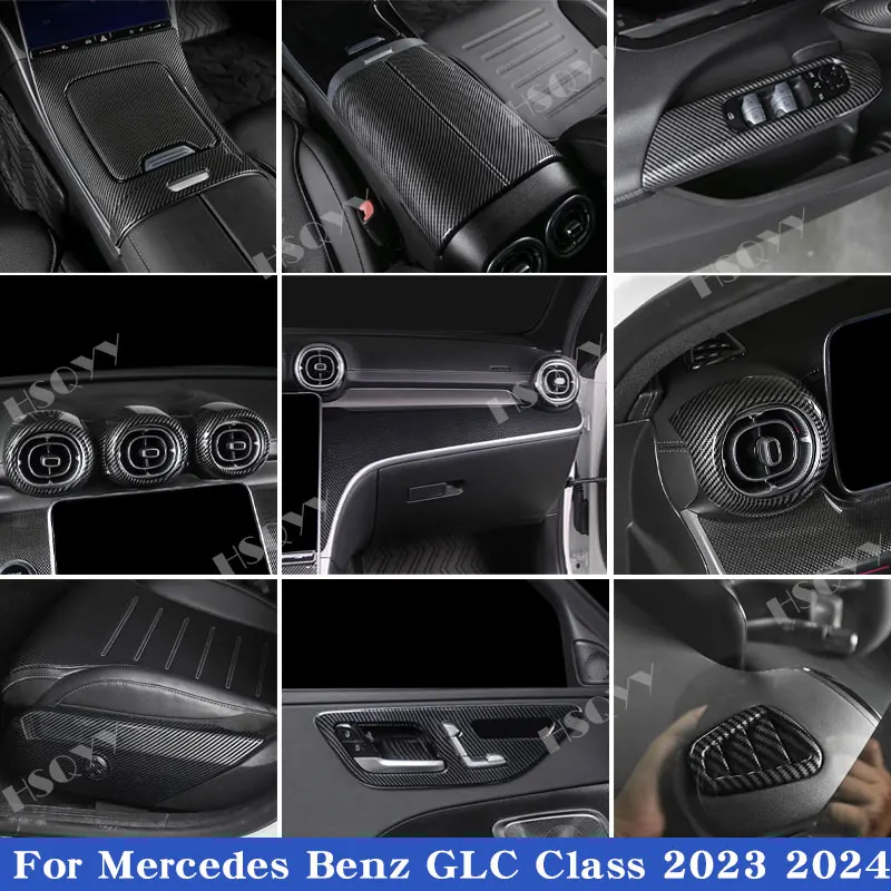 

For Mercedes Benz GLC Class X254 GLC260 GLC300 2023 Carbon Fiber Car Luxury Entire Interior Mouldings Full Kit Accessories