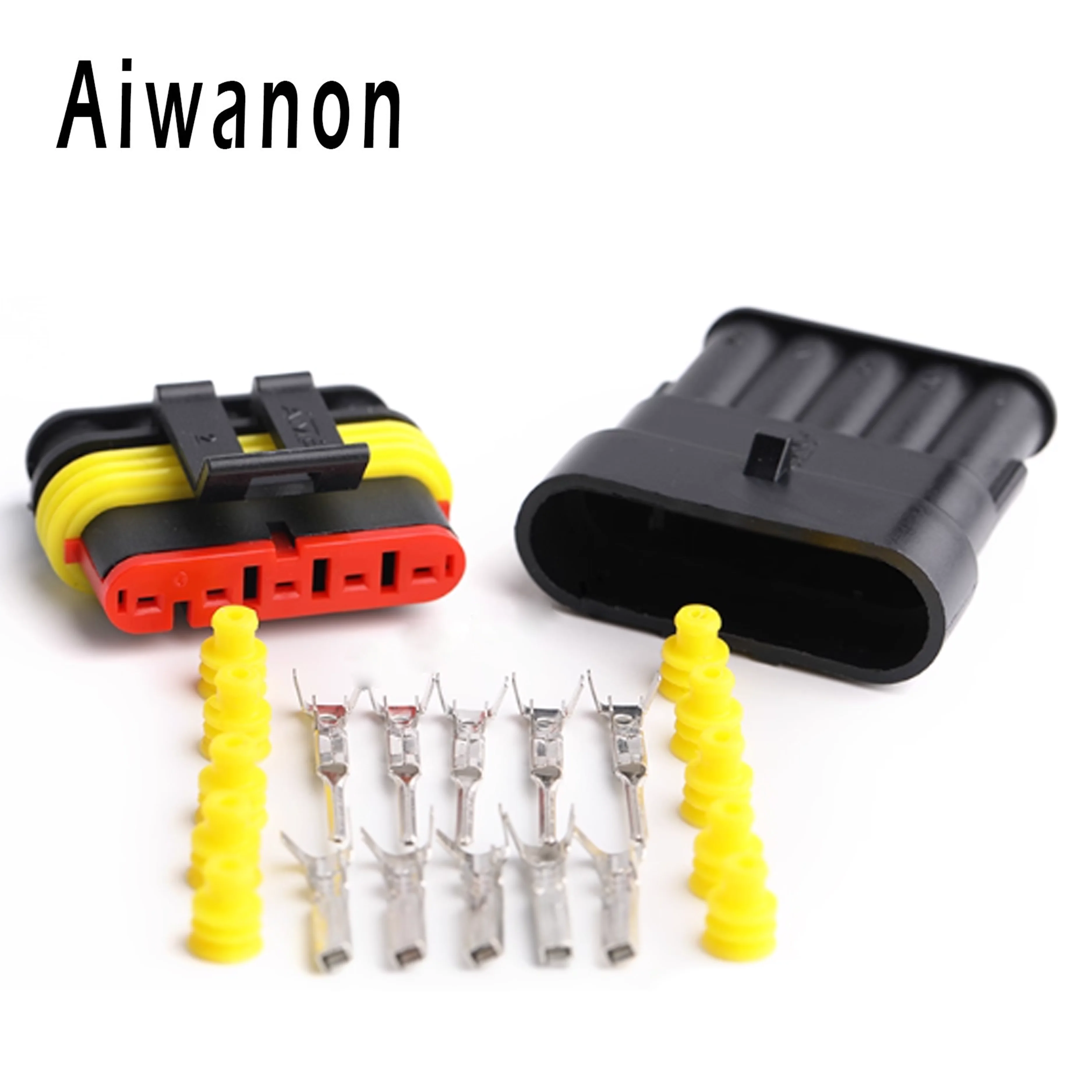 Set di Connettori Elettrici Impermeabili Super Seal per Auto Xenon da 1, 2, 3, 4, 5, 6 Pin, Connettori Femmina e Maschio per Cablaggio