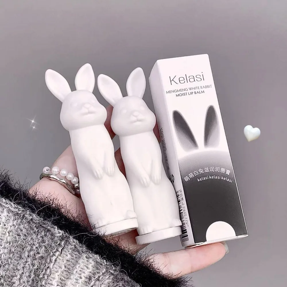 New Rabbit Black Rose Lip Balm Jelly Colored Anti-Chapped Lip Tint Moisturizing Long Lasting Lip Glaze Women