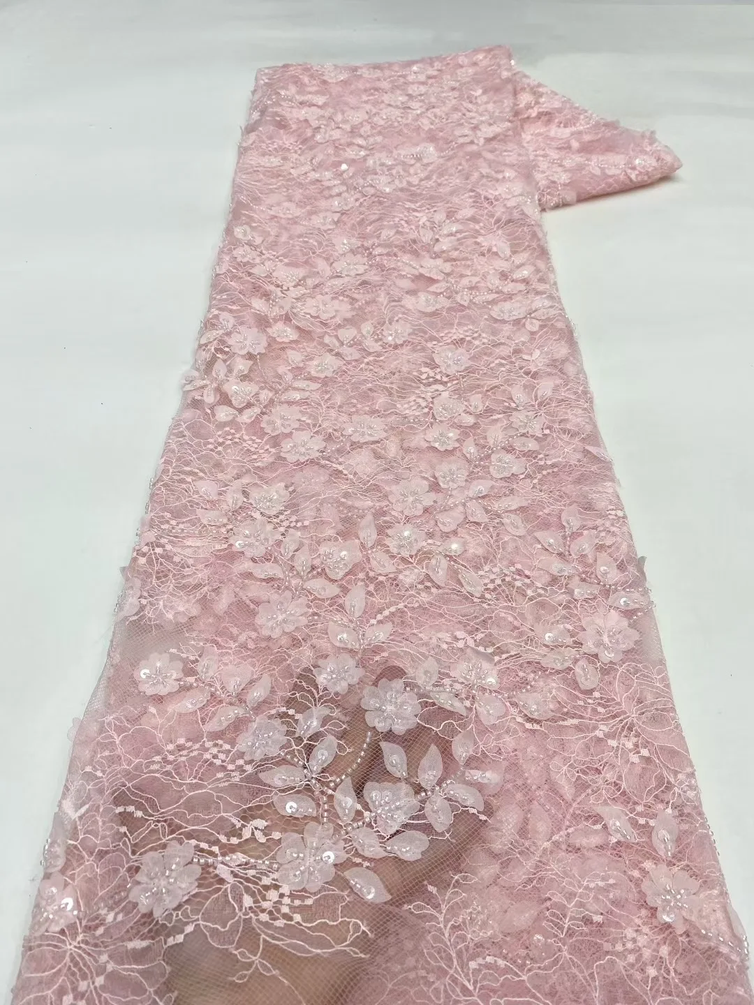 

African Lace Fabric 2025 Sequins Tulle Evening Dresses for Women Embroidery French Fashion Mesh Fabrics Cloth Sewing