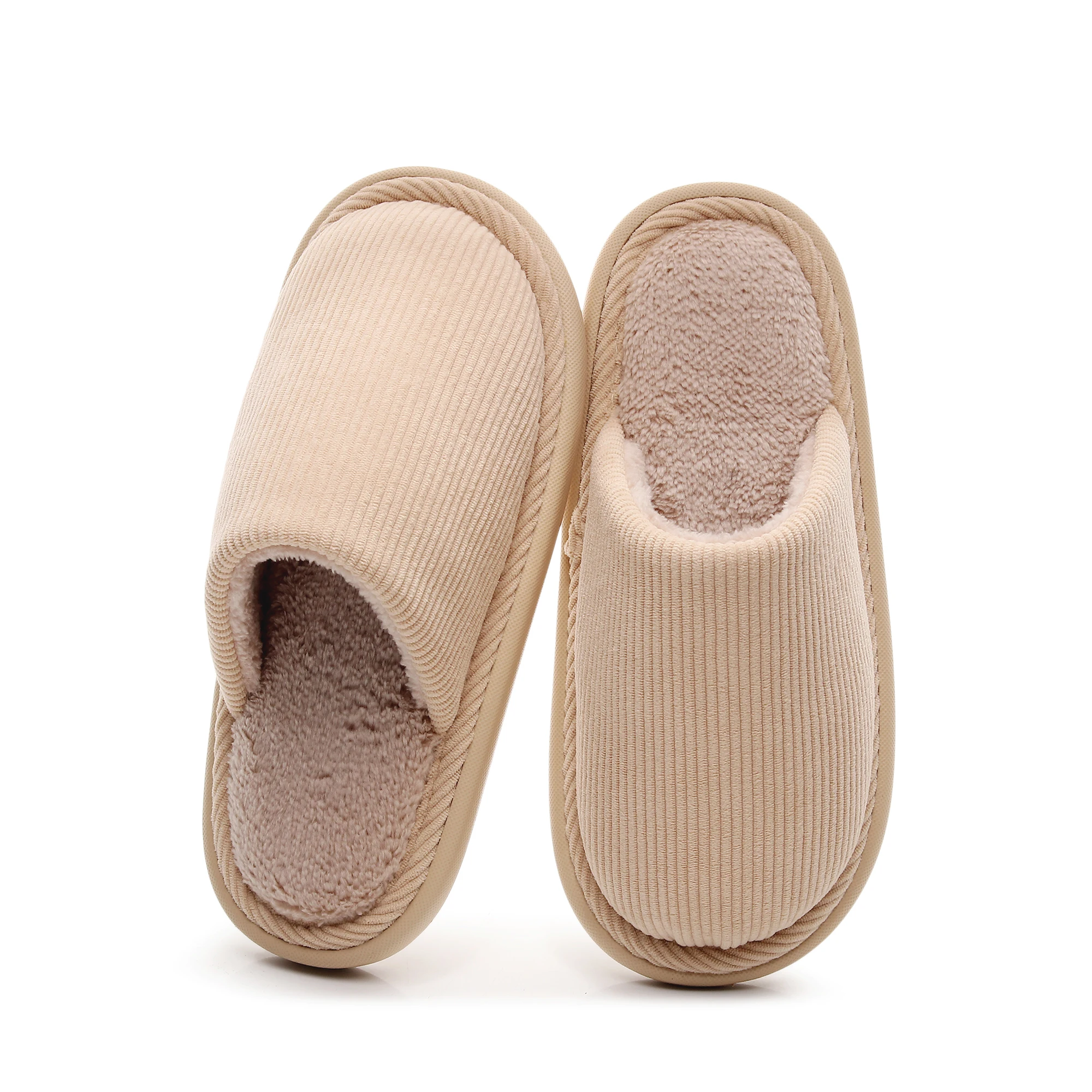 Cozy Lady's Winter Indoor Slip-On Slippers with Soft Fleece Lining, Elegant Design, Non-Slip EVA Sole for Cold Weather