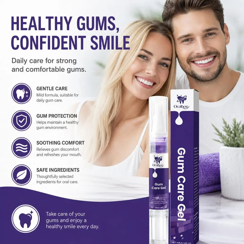 Purple Gum Care Gel Daily Oral Hygiene Routine Soothing Sensitive Gums Natural Plant Based Formula Portable Refreshing Care Pen