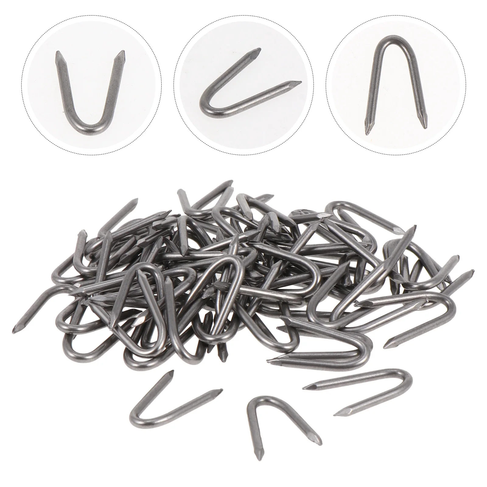 

70Pcs Gardening Fixing Pegs U-Nail Iron Ground Staple for Chicken Wire Fence Installation Efficient Soil Penetration