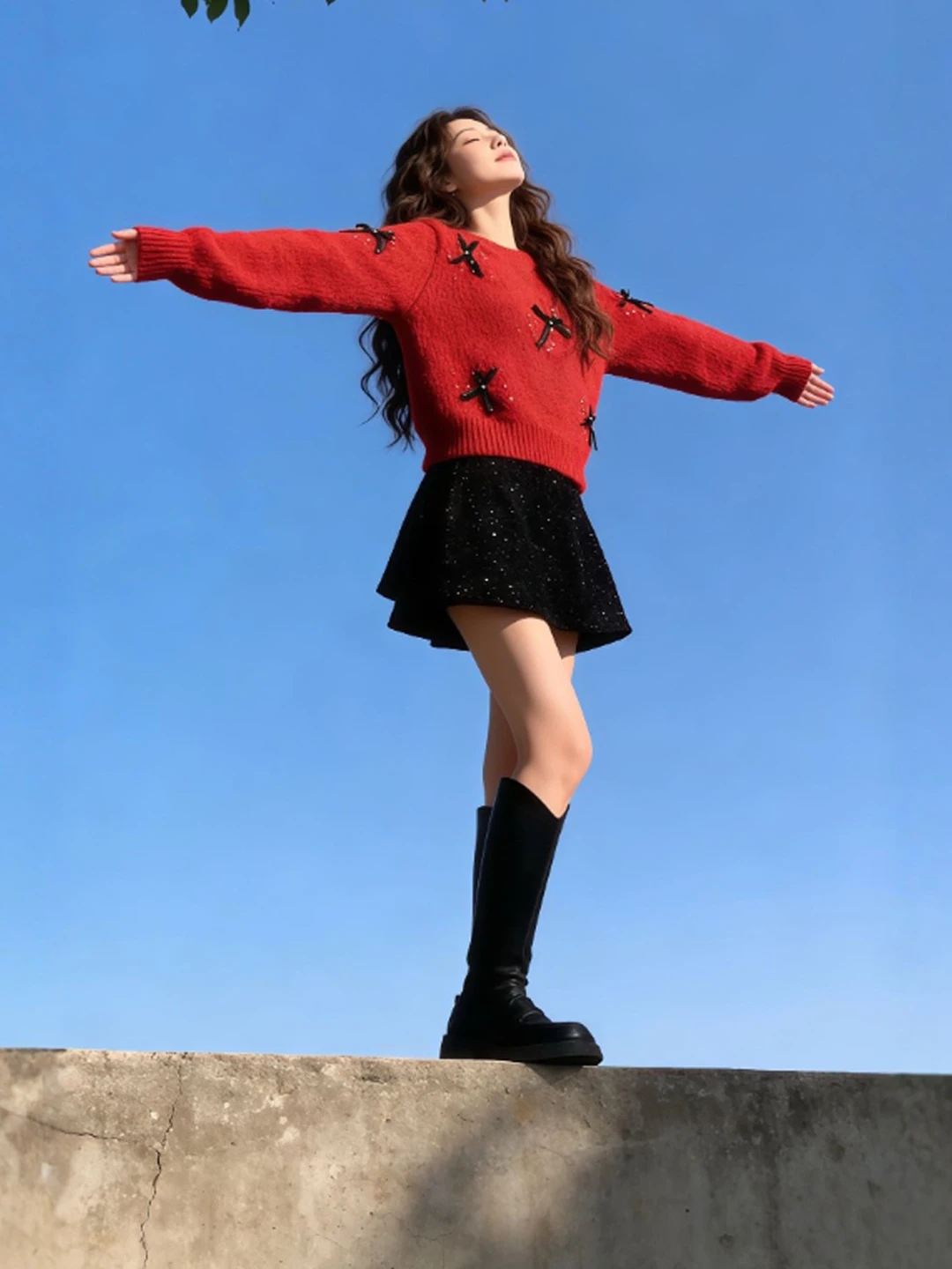 

Ретро-свитер красного цвета с круглым вырезом, мягкий, модный, молодежный, маленького размера, женский вязаный топ с длинными рукавами для весны