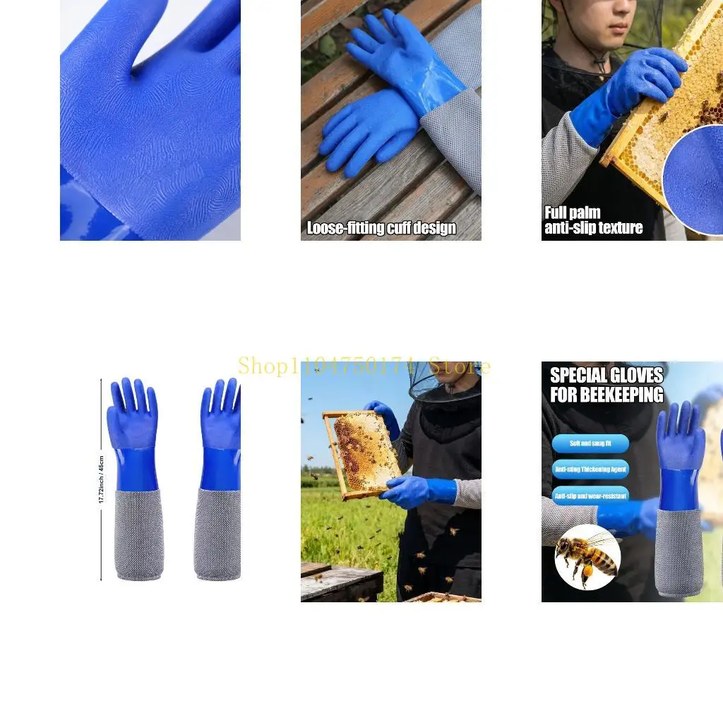 Large Ventilated Beekeeping Gloves Rubber for Inspection and Cleaning Top Sale
