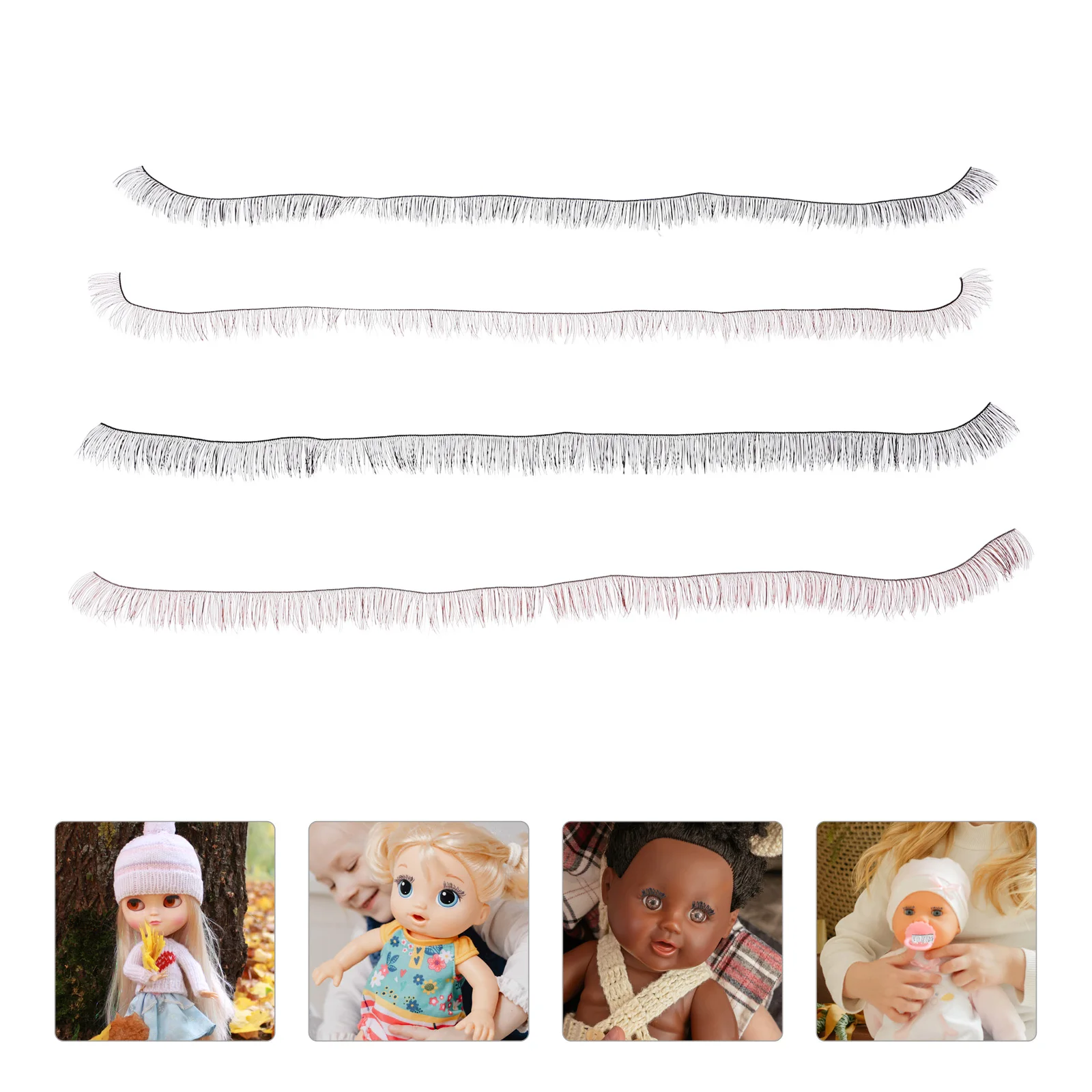 

4 Pcs Handmade False Eyelashes Eyelashes Accessories Lashes (Black 1cm + Black 0.8cm + Brown 1cm + B