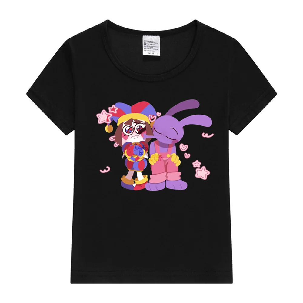 

Kawaii футболка для девочек видеоигра удивительный цифровой цирк графический принт футболка модная детская футболка Милая Одежда для девочек розовый топ