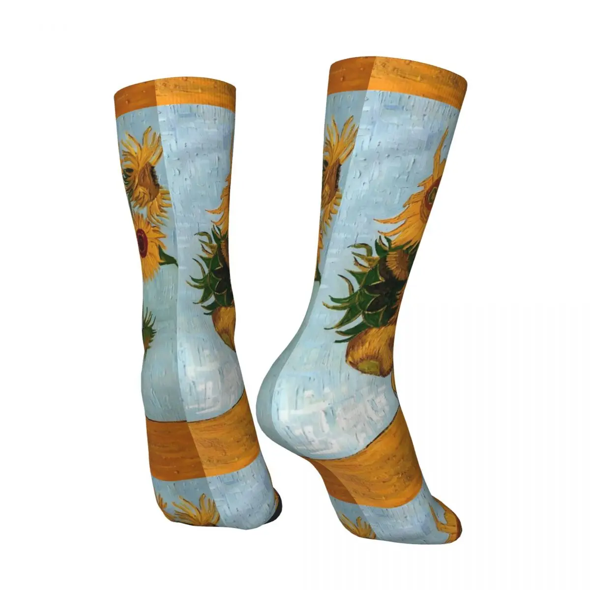 Van Gogh Stockings Unisex Men sunflower Socks Comfortable Vintage Socks Spring Running Non-Slip Pattern Socks Birthday Present