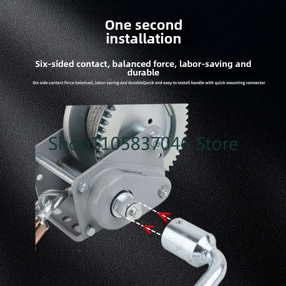 Yacht trailer small hand winch bidirectional self-locking 1200 pound winch manual hoist