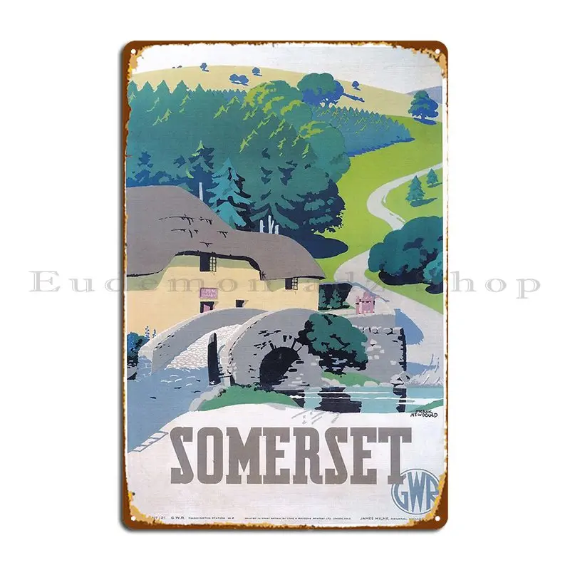 Somerset Gwr Vintage Railway Travel Poster 1936 Metal Sign Poster PaintingCustomize Garage Customize Wall Custom Tin Sign Poster