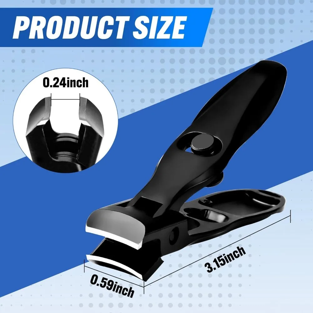 Cortauñas alemán, diseño antisalpicaduras de mandíbula ancha de acero inoxidable de primera calidad, cortaúñas ultra afiladas y resistentes con palanca ergonómica, P