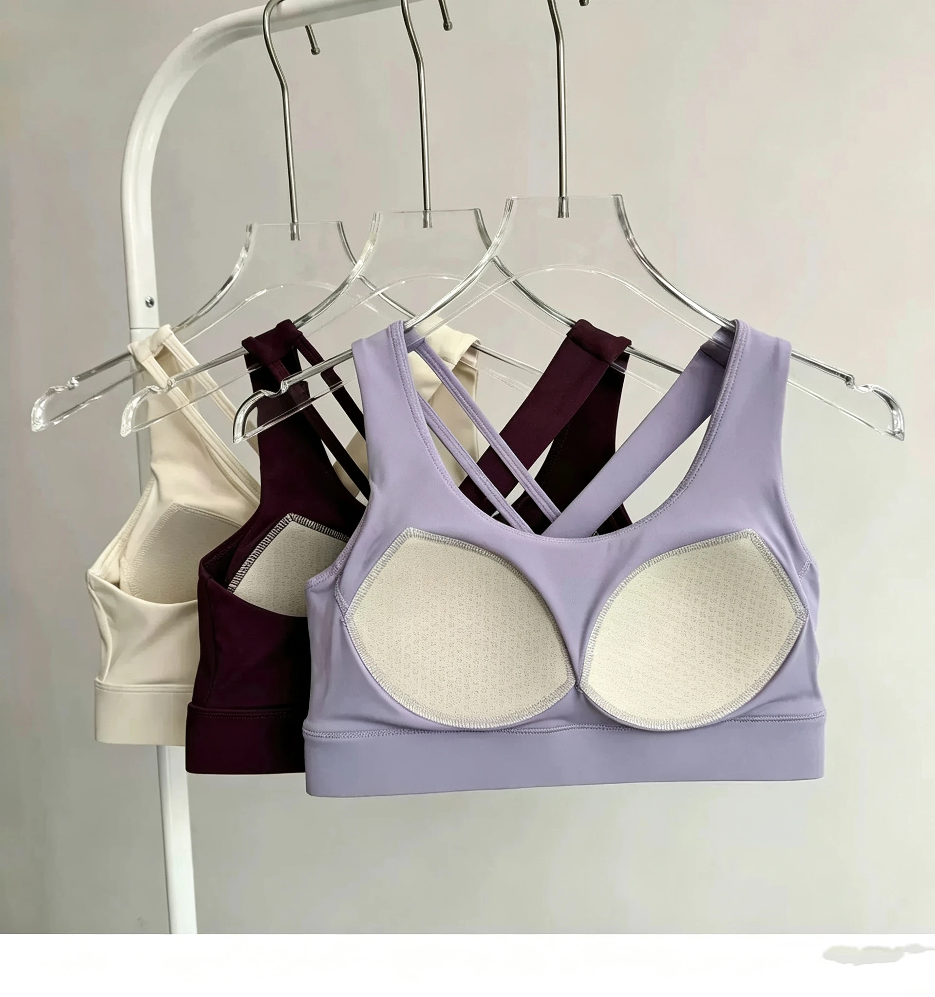 Stoßfester Sport-BH für Damen, einteiliges Racerback-Tanktop mit verstellbaren Haken, professioneller BH für Laufen, Yoga, Training und Fitness – Detail 13