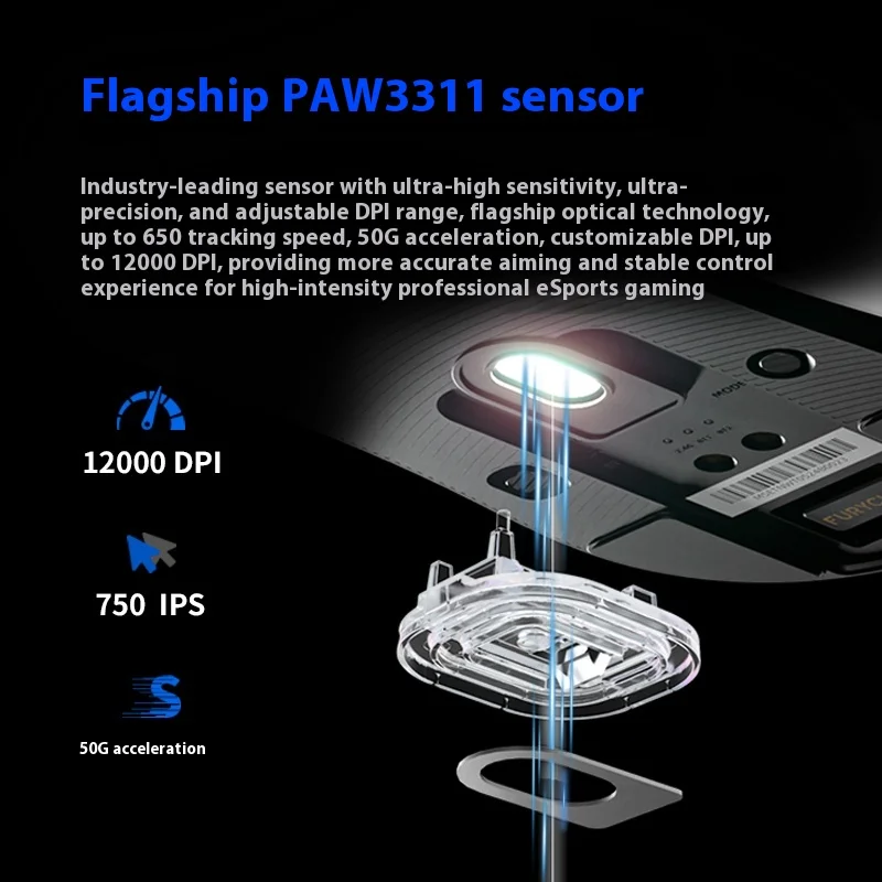 Furycube G9 Wireless Mouse Bluetooth Three Mode PAW3311  Mouse LED Digital Display Esport Gaming Mouse Lightweight 22000DPI PC