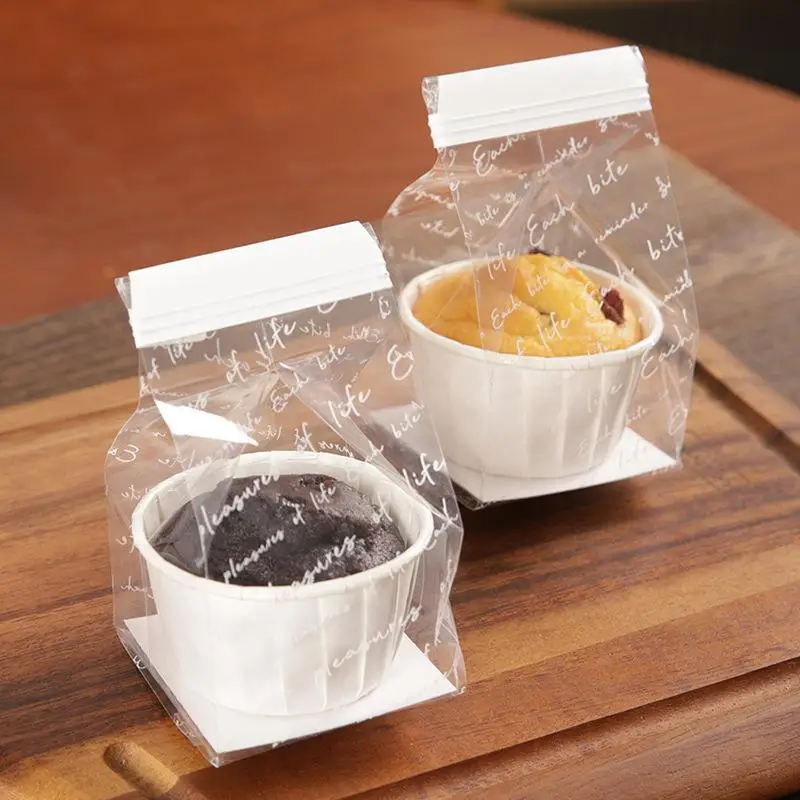 Butter Egg-tart Storage Bags 50pcs with Self-Seal for Home and Café Use
