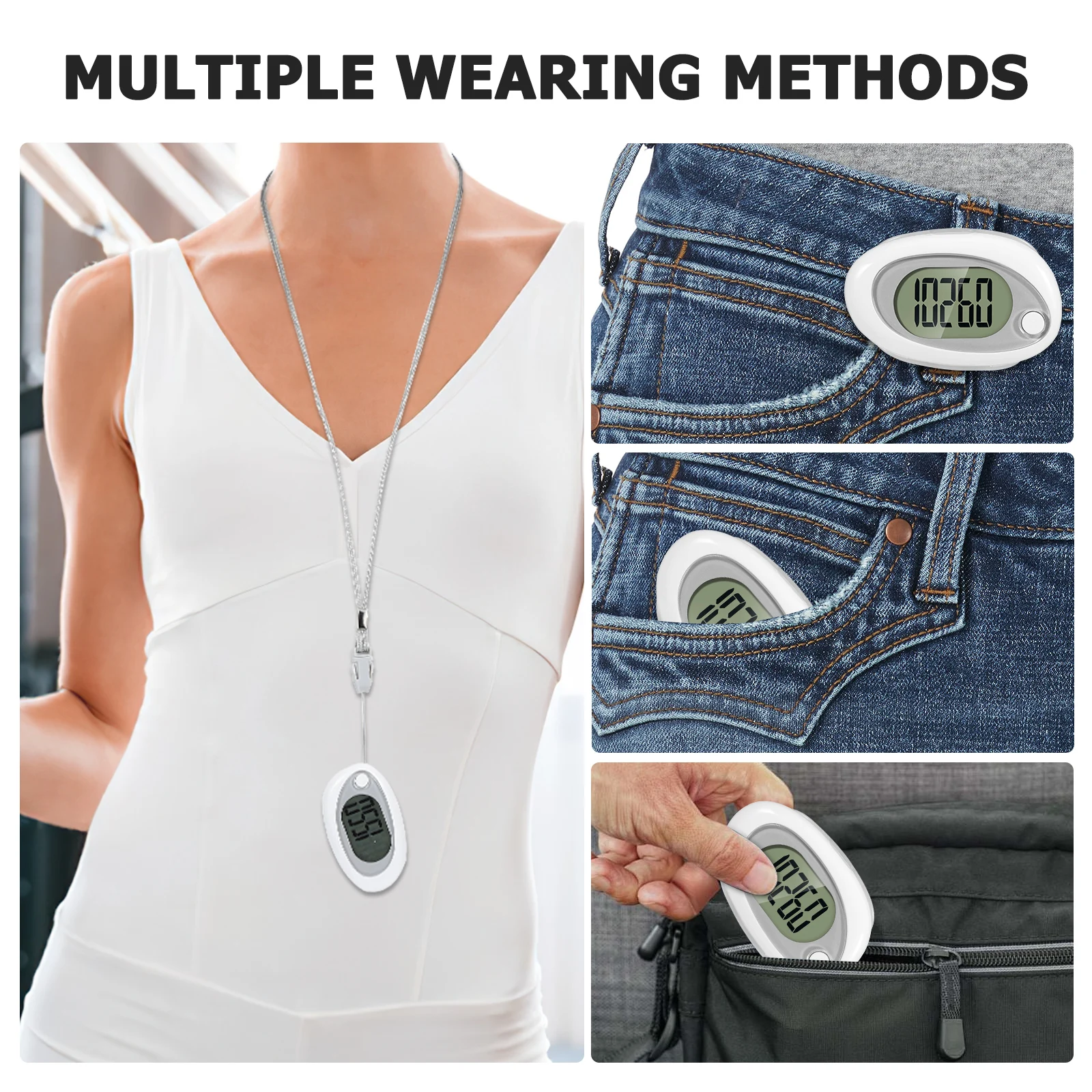 

Clip on Step Counter Portable Accurate Pedometer for Walking Hiking Outdoor Silent Walking Counter Large Screen Pedometer