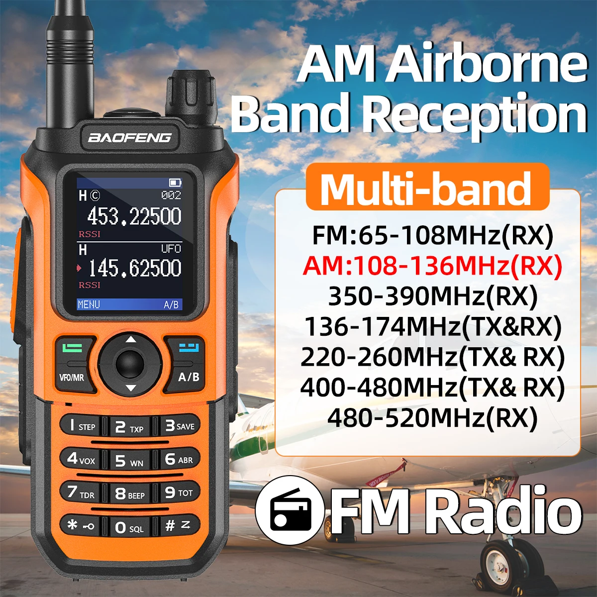 Baofeng UV21 UV-21Pro Walkie Talkie Long Range Air Band Frequency VHF UHF Type-C Rechargeable UV-5R For Upgrade Ham Radio
