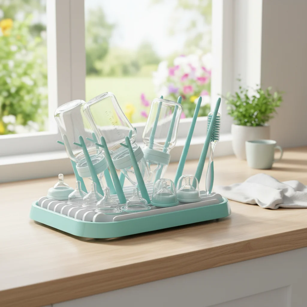 

Foldable Baby Bottle Drying Rack Sturdy Plastic Bottle Cleaning Dryer Detachable Portable Drain Storage Rack