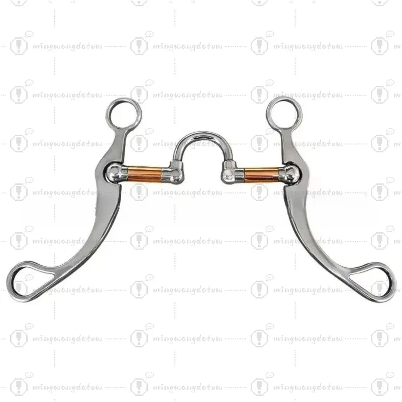 Stainless Steel Western Horse Bit with Red Copper Roller, Horse Mouth Snaffle, Equestrian Tack Accessories