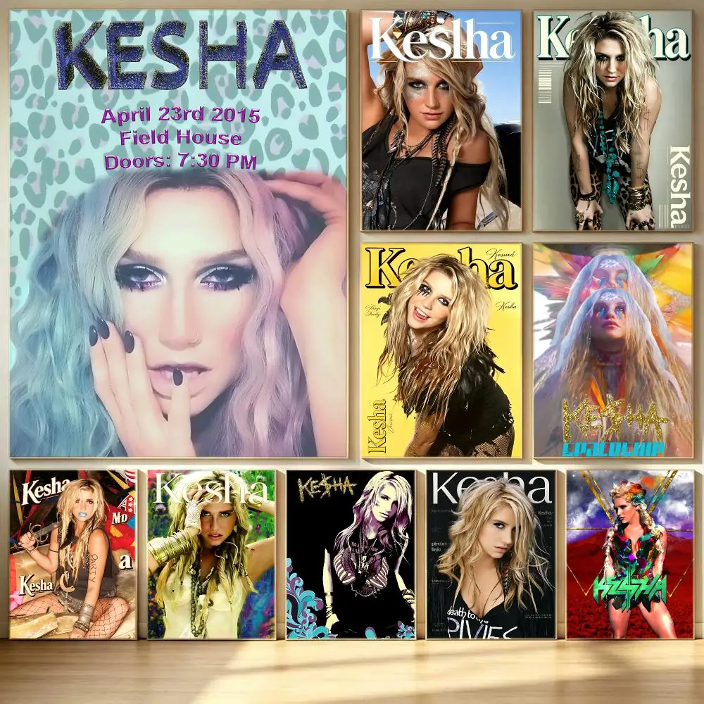 music Kesha Poster Poster HD  Printing Soothing and Cream Style Home Decor for the Living Room cafes Gift Giving