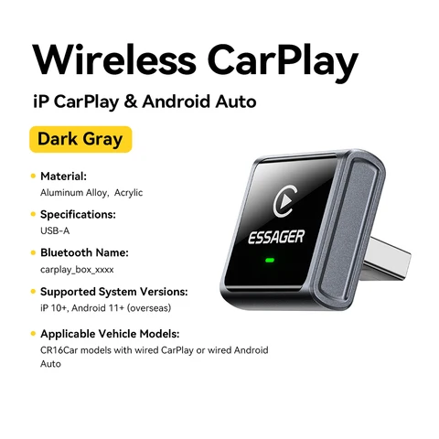 Беспроводной USB-адаптер Essager CarPlay для iPhone и Android, умная автомобильная система CarPlay Box для автомобилей с проводным CarPlay
