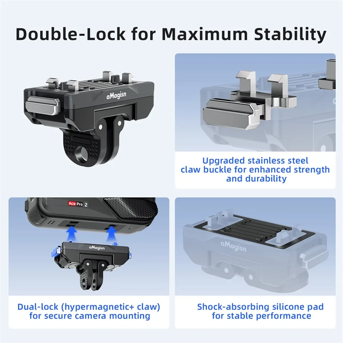 A003  Magnetic Quick Release Mount for / Pro/ /X5/X4 Air Rotatable Dual-Claw Base Camera Accessories