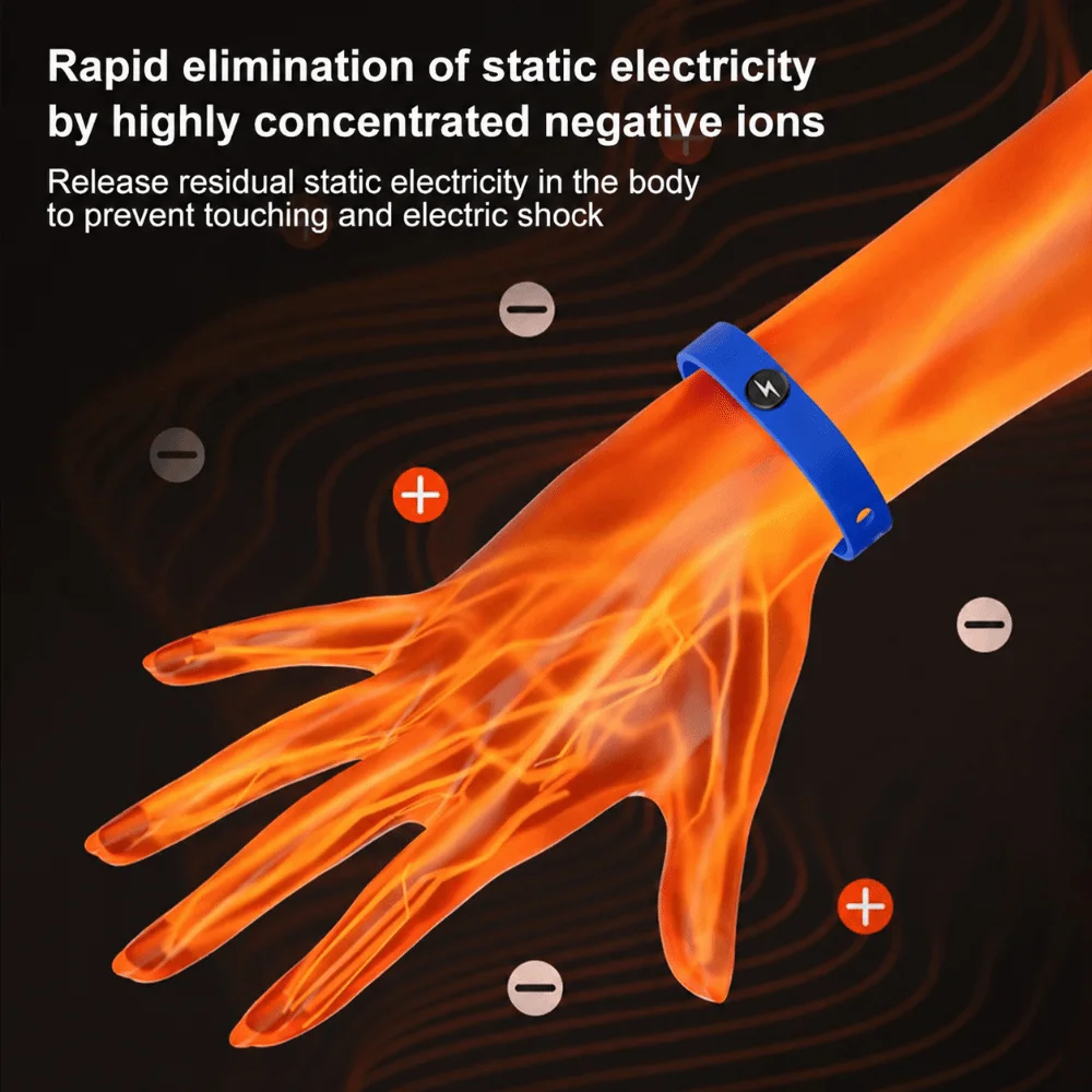 Adjustable Anti Static Wristband Breathable Waterproof Antistatic Wrist Strap Silicone Electrostatic Removal Bracelet