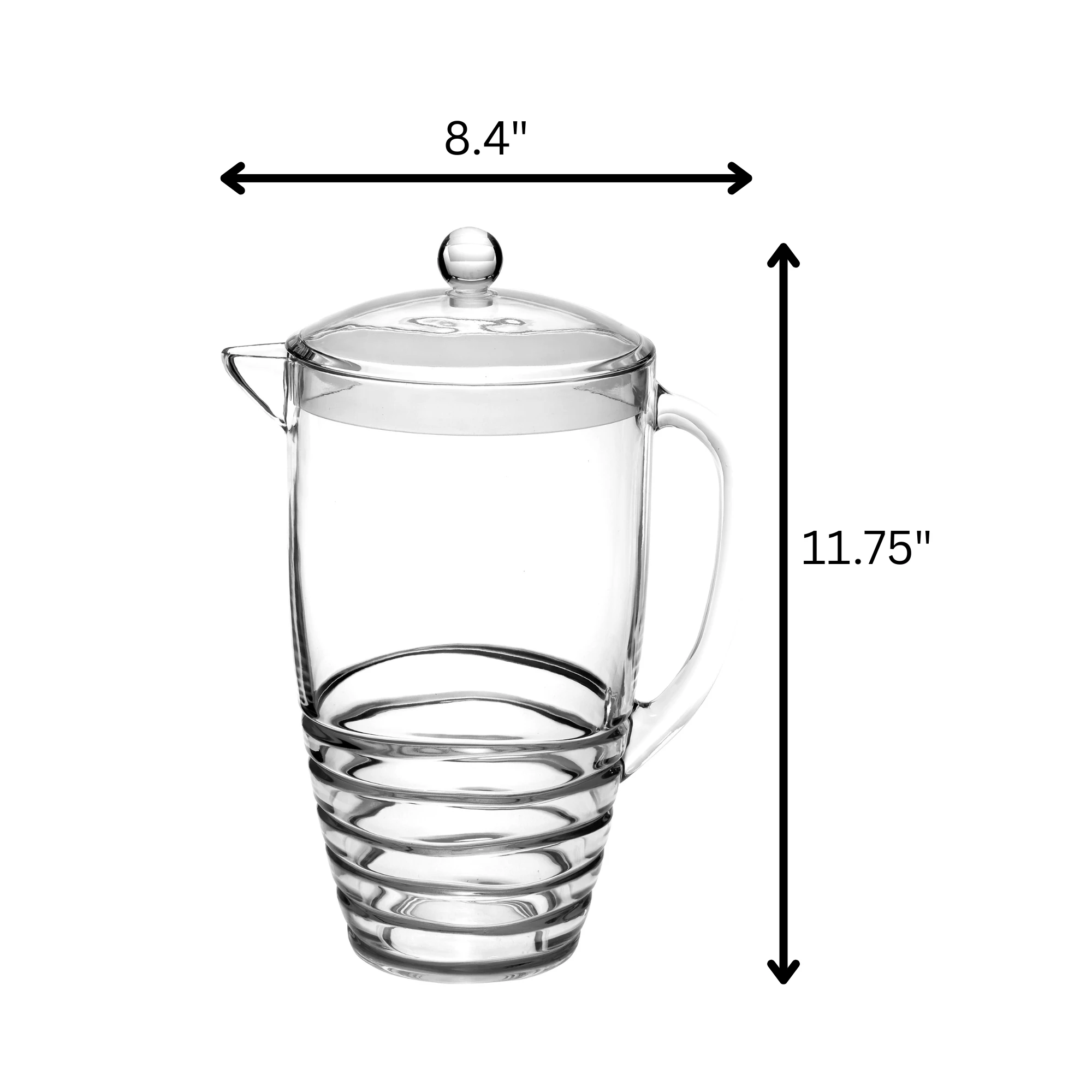 

Beverages Choice Crystal Crystal clear Cut Delicious Drink Drink pitcher Guests Pitcher 2.5 Quarts Water Pitcher with Lid, Swirl