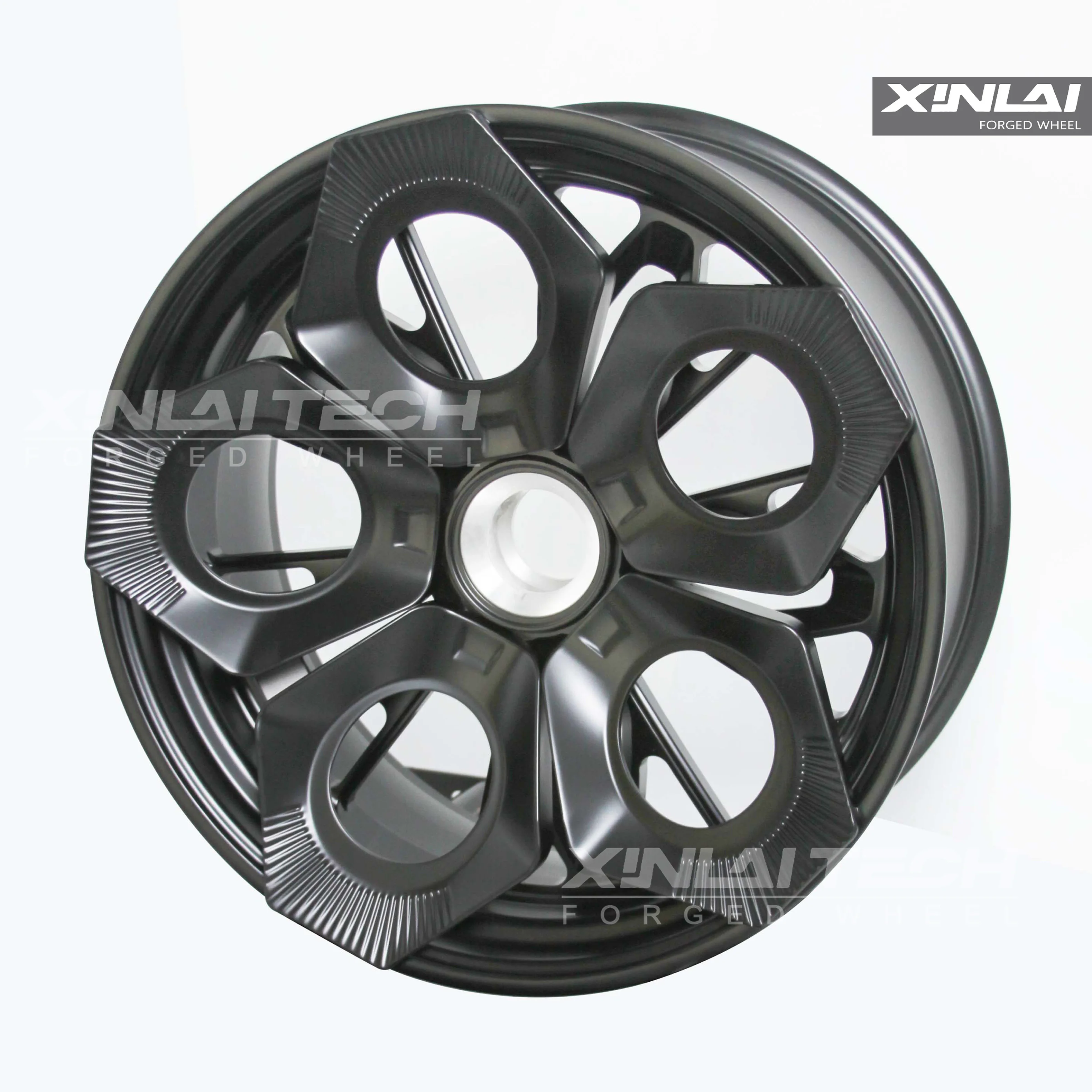 XL Custom Forged Aluminum Supermoto Wheel 5-Spoke Design Matte Black Finish Street Racing Sport Bike Motorcycle Wheels