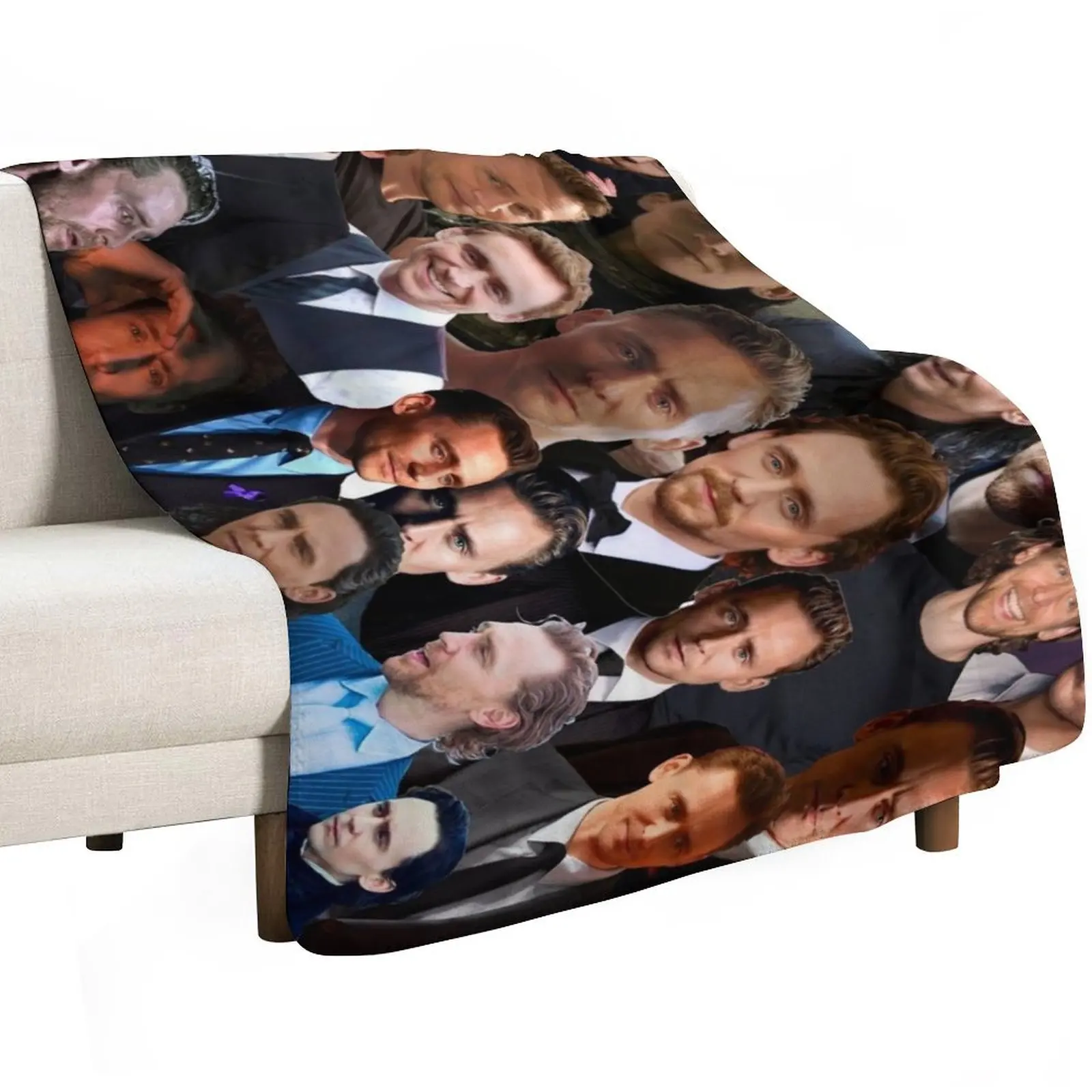 Tom Hiddleston Photo Collage Throw Blanket Flannel Fabric Winter beds Summer Luxury St anime Blankets
