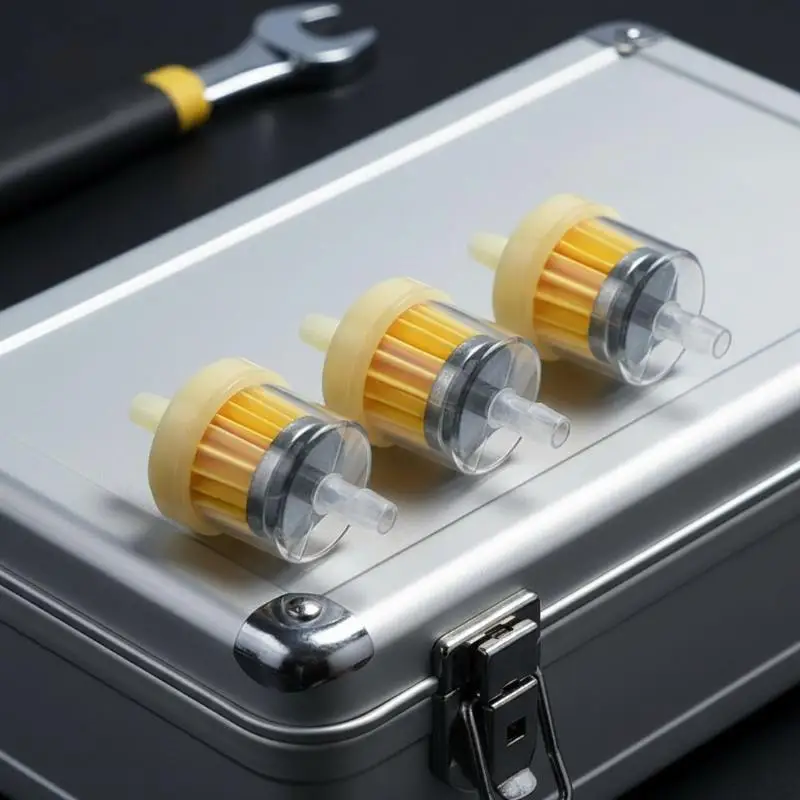 5 PCS High Efficiency Motorcycle Gasoline Fuel Filter Built-in Magnet Universal for Most Motorbike ATV Scooter