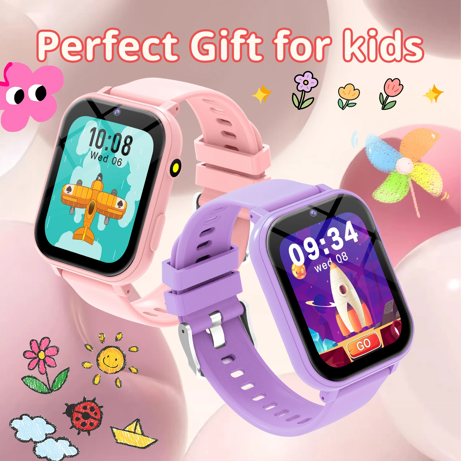 Kids Smart Watch Games Camera Flashlight Sleep Monitoring High-capacity Battery Step Counter Boy Girl Children Smartwatch Gifts view 2