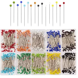 100Pcs Glass Ball Head Sewing Pins 38mm Multicolor Head Pins Straight Quilting Pins for Dressmaker DIY Jewelry Sewing Project