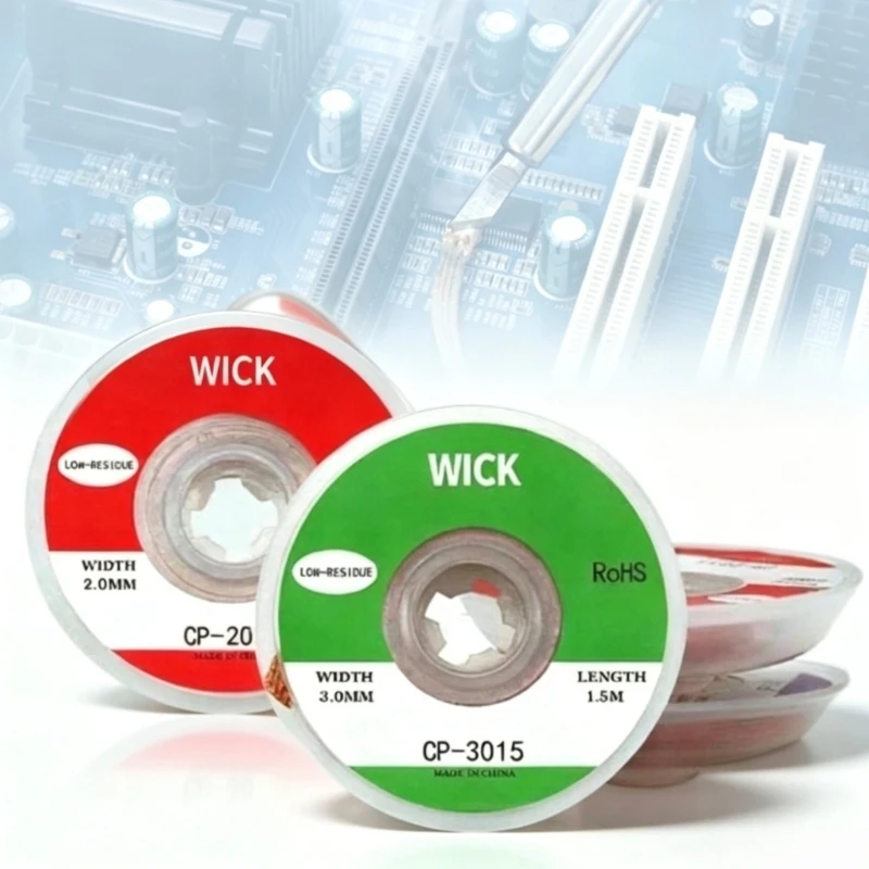 3Pcs 1.0mm 2.0mm 3.0mm 4.0mm 1.5M/3M Welding Wires Desoldering Braid Solder Remover Wick Wire  For PCB Electronic Repair Tools