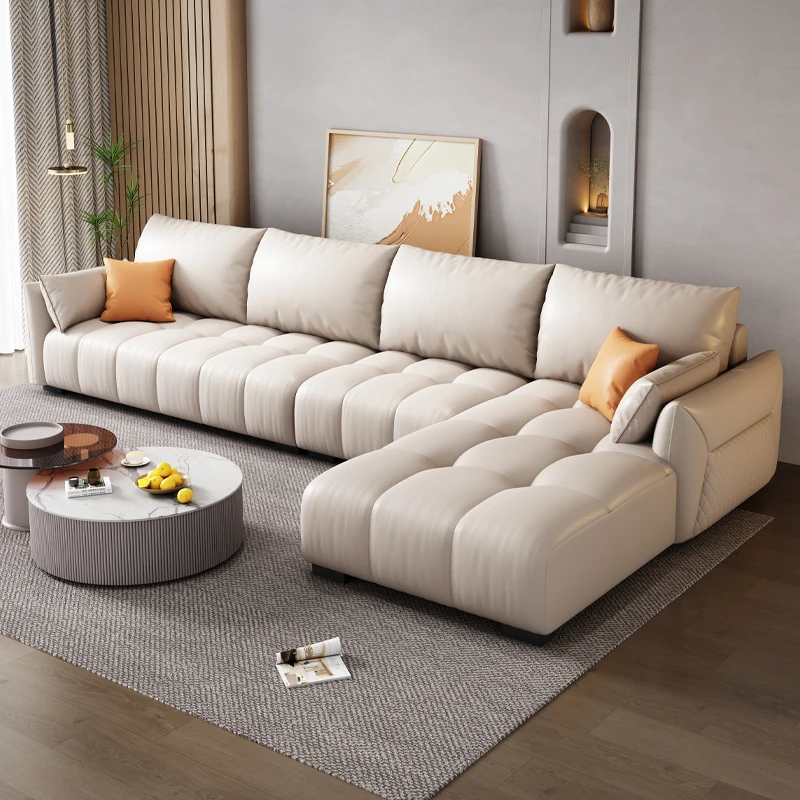 

Frameless Nordic Technology Cream-colored Living Room Sofa Simple And Luxurious Latex Fabric Suitable Small Large Furniture