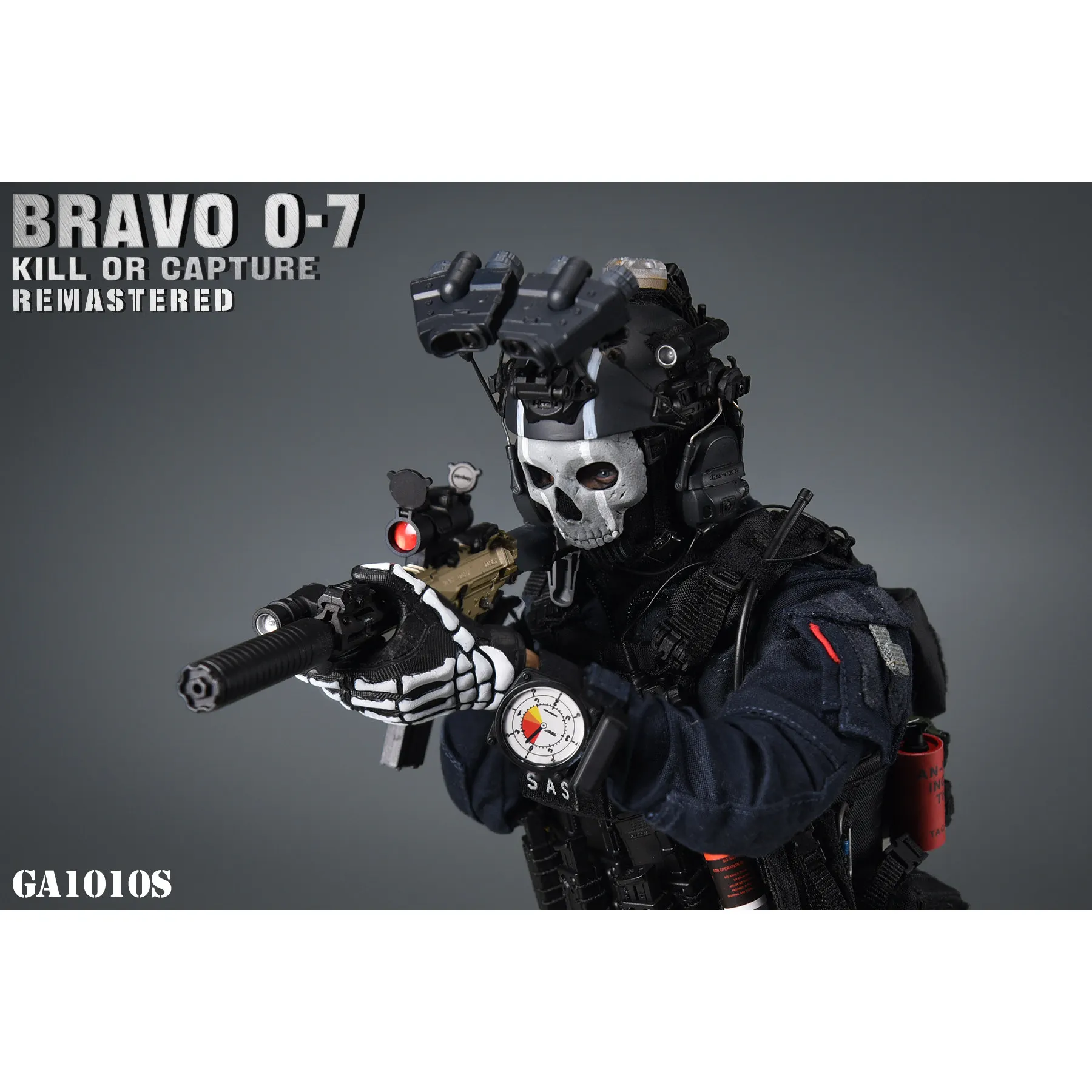 Fácil e simples GA1010S modelo de conjunto de soldado em escala 1/6 para 12 ''BRAVO 0-7 Night Battle Ghost