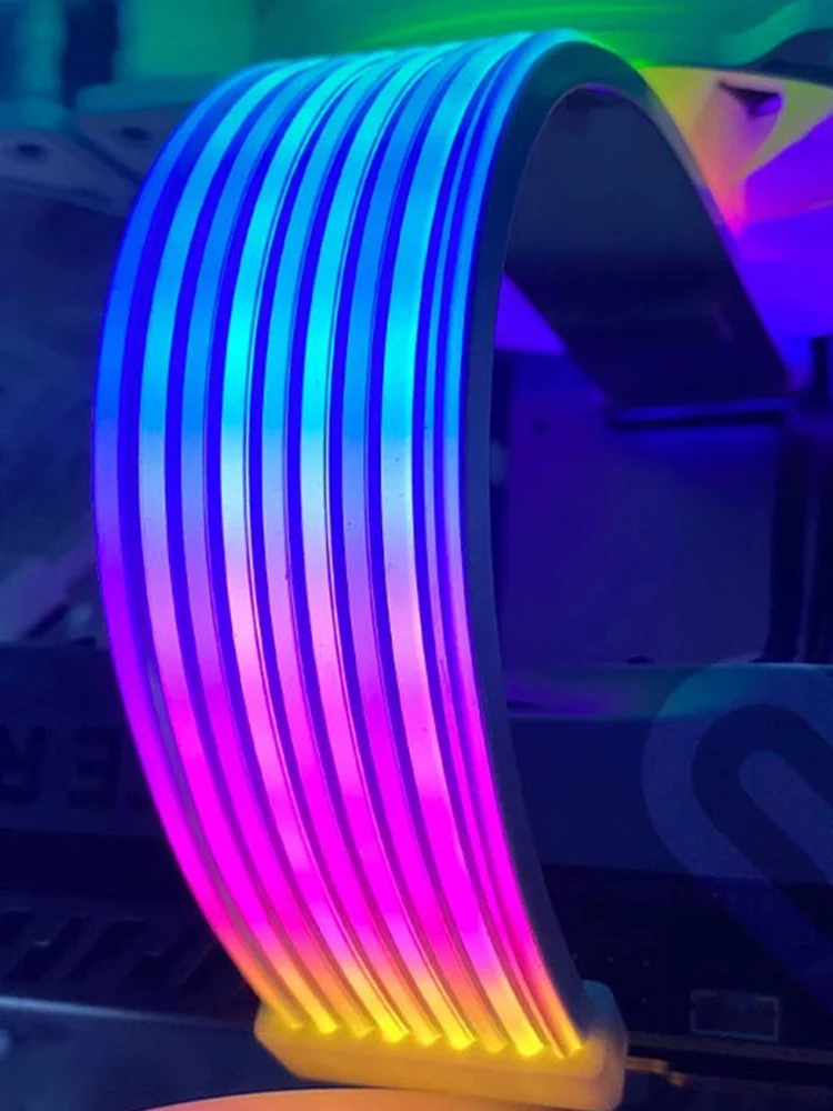 Câble de carte mère ARGB 5V 3 broches, Extensions de câble PSU RGB 8 broches 24 broches, bande lumineuse LED Flexible, Kit de bricolage pour alimentation d'ordinateur
